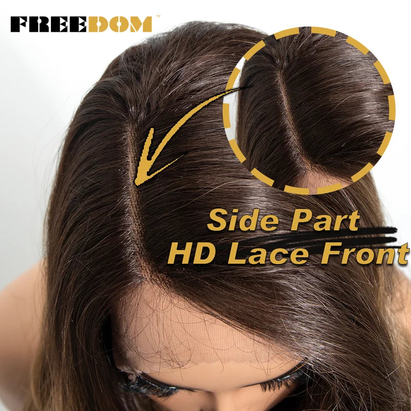 Long Wavy Synthetic Lace Front Wig for Black Women - 36 Inch Ombre Body Wave Daily Use