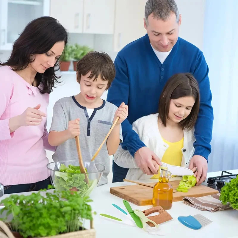 Kids Cooking Cutter Set - Toddler Plastic Knife & Peeler Kitchen Accessories