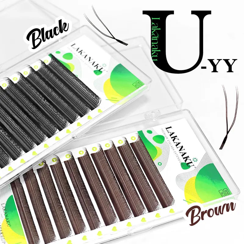 Premade 2D Eyelash Extensions M Curl Fan L-Shaped Eyelash Clusters for Lash Extension