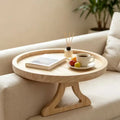 Natural Wooden Sofa Armrest Tray Clip-On Snack & Drink Holder
