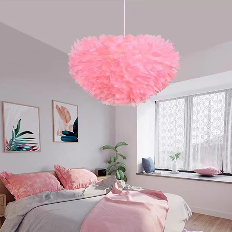 Large Goose Feather Chandelier for Living Room and Bedroom - Modern Lighting Fixture