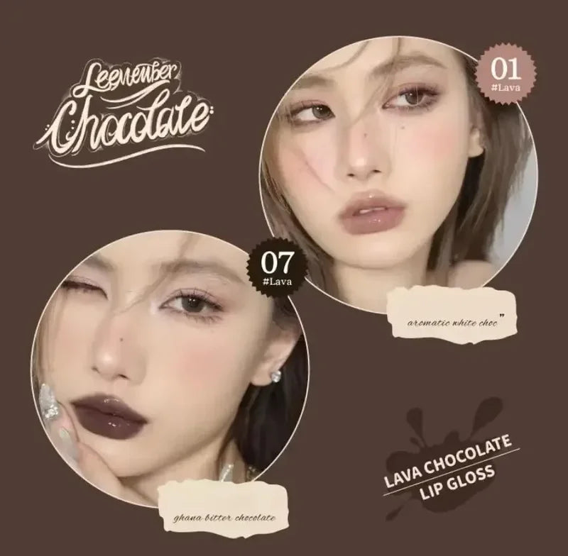 Lava Chocolate Lip Gloss Set Moisturizing Lip Tint Liquid Lipstick