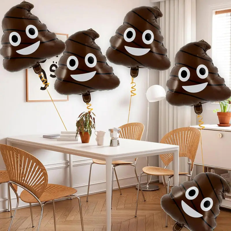 6 Pack Funny Poop Balloons Foil Prank Party Decorations for Teens & Halloween