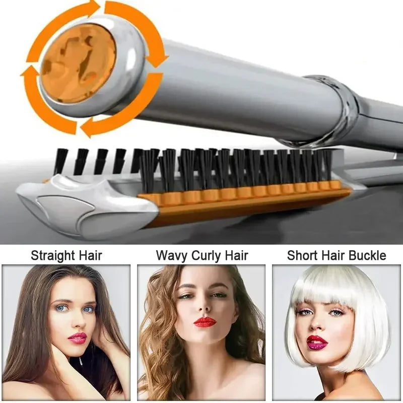 2-in-1 Professional Rotating Hair Curler & Straightener Styler