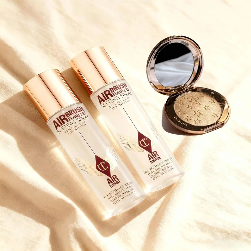 Buildable Hydrating Waterproof Lip & Cheek Makeup Set with Brush - Matte Lipstick & Setting Spray