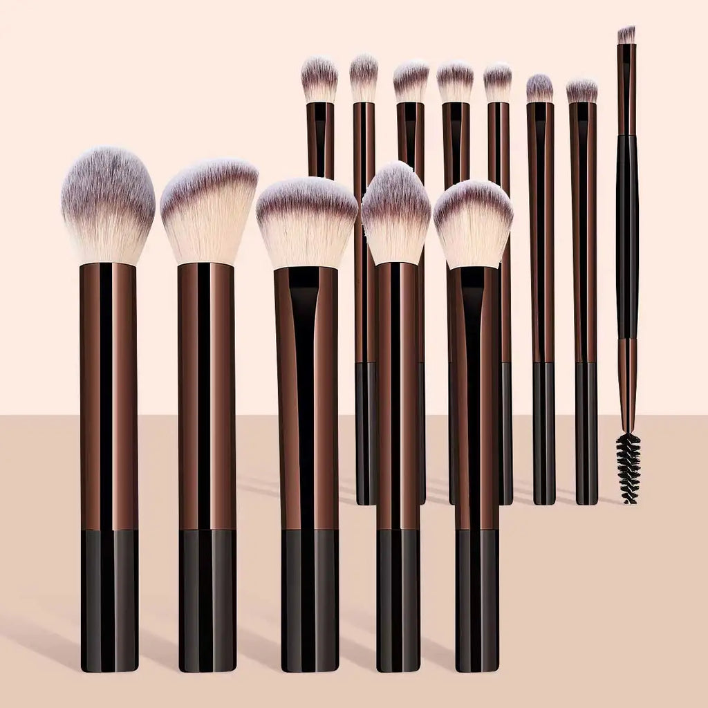 13-Piece Makeup Brush Set with Face, Eye, and Blush Brushes - Face Cosmetic Tools
