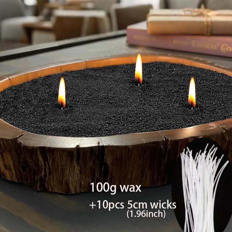 White & Black Candle Sand with 10 Wicks - DIY Candle Making Supplies for Home Decor & Events