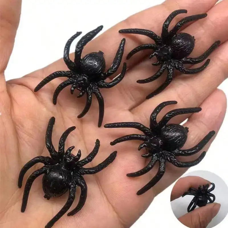 Realistic Plastic Spider Toys Halloween Prank Props - Small Size, Pack of 20/50