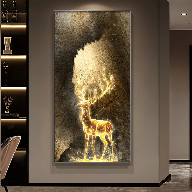 Abstract LED Wall Art Light Painting for Entrance and Living Room - Reindeer Design
