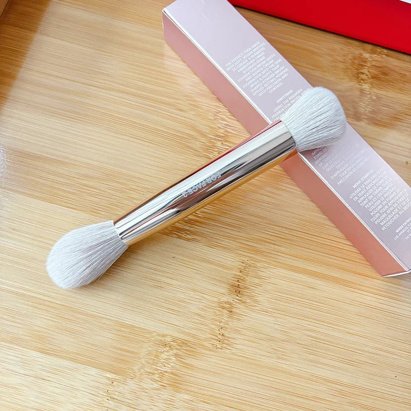 Dual-Ended Makeup Brush for Foundation & Powder - Vegan Cruelty-Free
