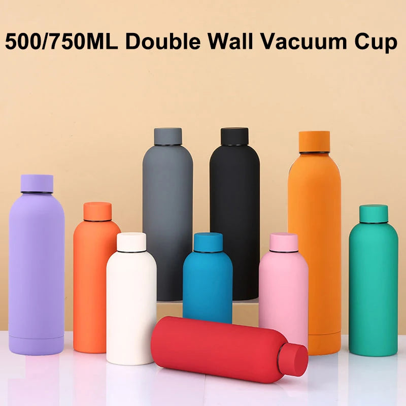 Insulated Stainless Steel Thermos Cup - 500/750ML Outdoor Sports Water Bottle