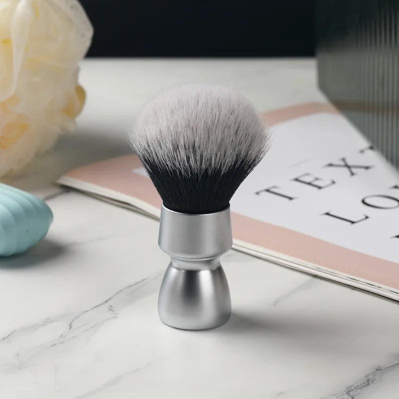 Heavy Metal Handle Synthetic Hair Tuxedo Knot Shaving Brush for Men