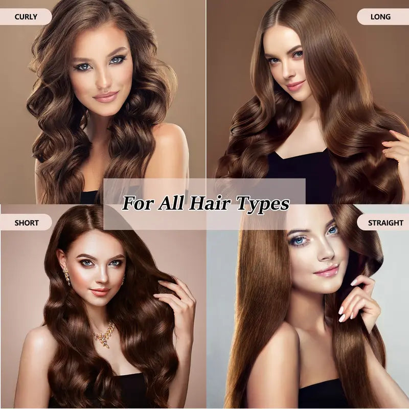 2-in-1 Hair Straightener and Curler Set with Negative Ion Technology - Dual Voltage, Fast Heating for Home & Travel