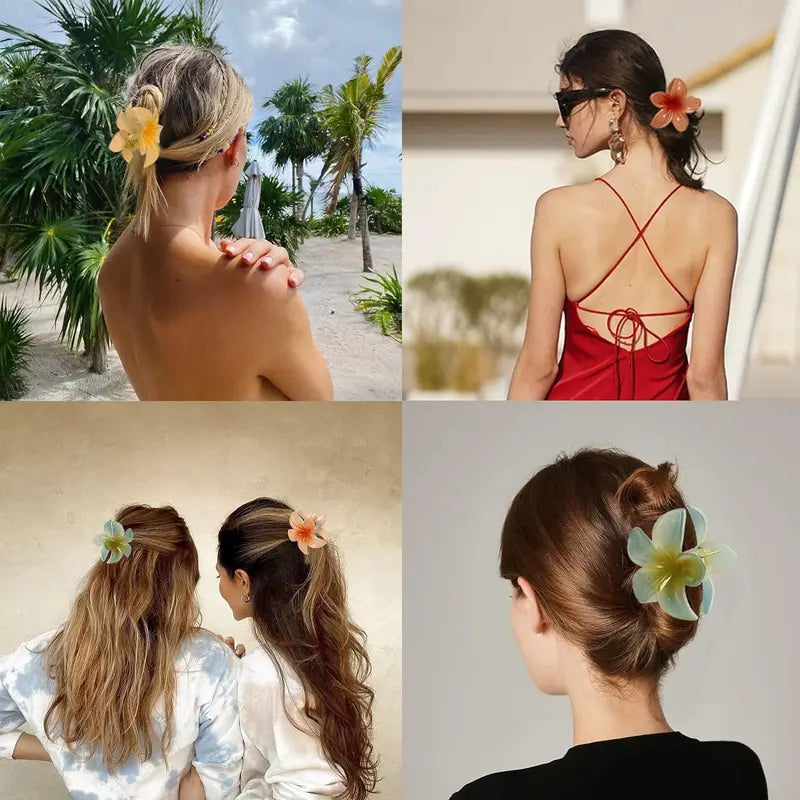 Vacation Egg Flower Hair Clips for Girls Boho Beach Hair Accessories