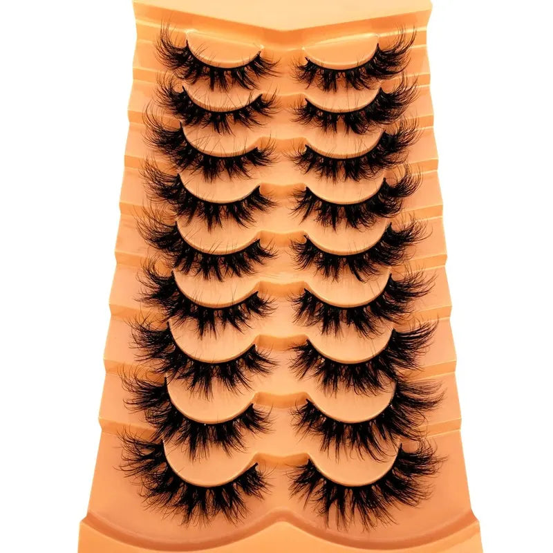 9 Pairs Cat Eye Lashes Fluffy Faux Mink Dramatic Long Wispy False Eyelashes