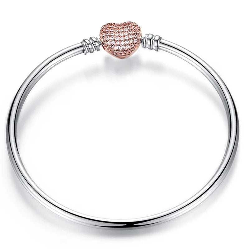 Women's Forever Love Charm Bracelet Bangles - Adjustable Fine Jewelry