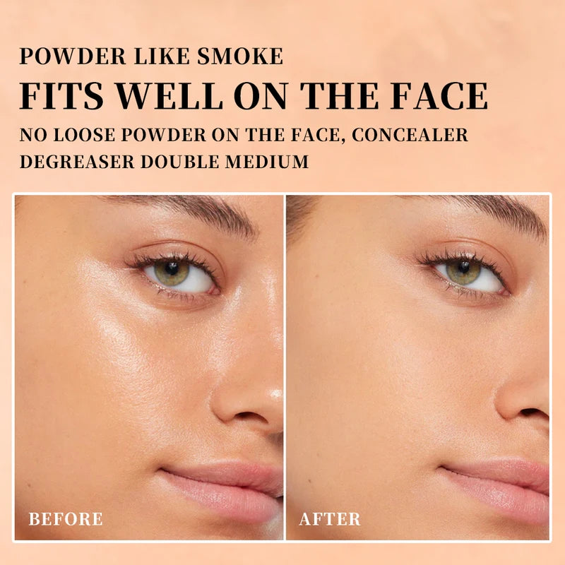 Oil-Control Matte Setting Powder with Concealer - Pressed Foundation for Flawless Skin