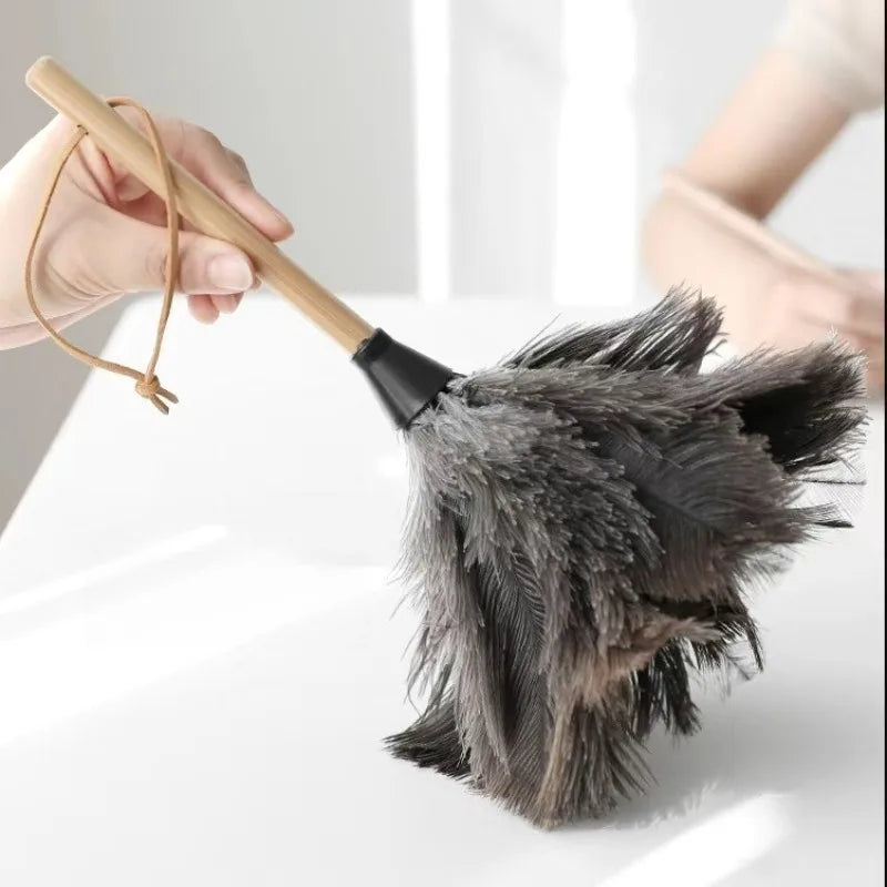 Anti-Static Ostrich Feather Duster Brush Cleaning Tool with Wooden or Plastic Handle