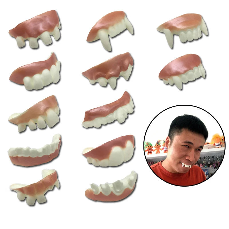 12 Pack Funny Fake Denture Props Halloween Cosplay Toys Party Favors