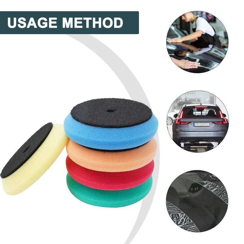 5 Pcs 3-Inch Car Polishing Pads Auto Buffing & Glazing Sponge Discs