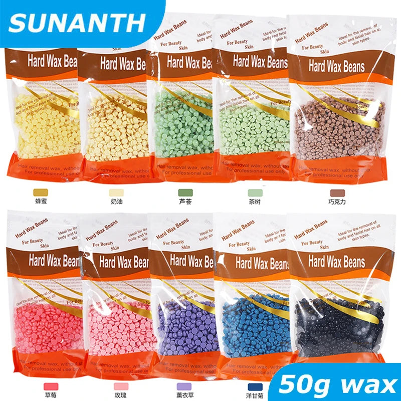 Depilatory Hard Wax Beans for Body Hair Removal - Painless Hot Wax