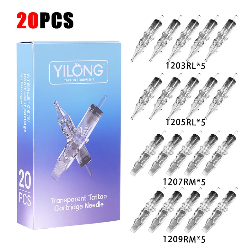 Disposable Tattoo Needle Cartridges Set - Mixed Sizes, Safe & Sterile