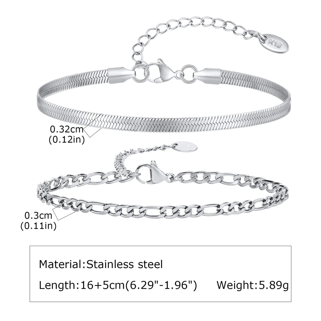 Men Women Stainless Steel Chain Bracelet Twisted Rope Minimalist Jewelry Gift