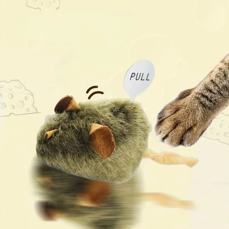 Interactive Plush Cat Toy Mouse with Chirping Sound - Bite-Resistant Kitten Toy, 14cm