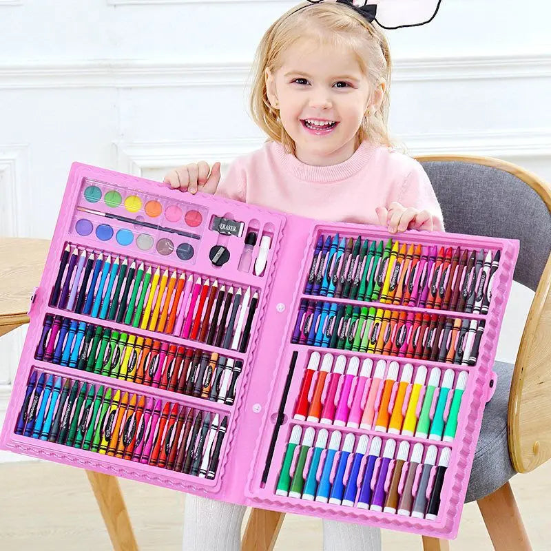 Children's Art & Drawing Set - 86/150/208 Pieces Sketch Doodle Craft Kit with Portable Case