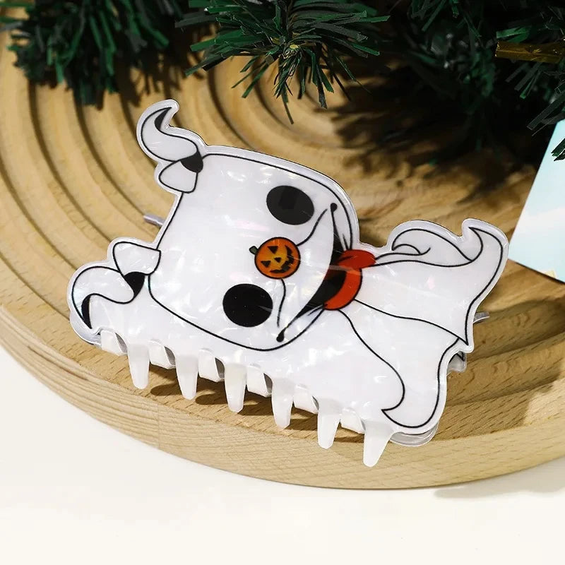 Halloween Pumpkin Ghost Dog Hair Clip - Updo & Festival Party Accessory