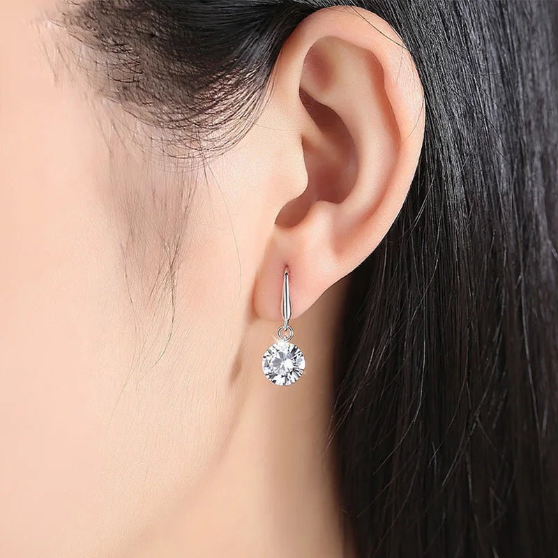 Sterling Silver Zirconia Pendant Earrings for Women - Wedding Gift Jewelry