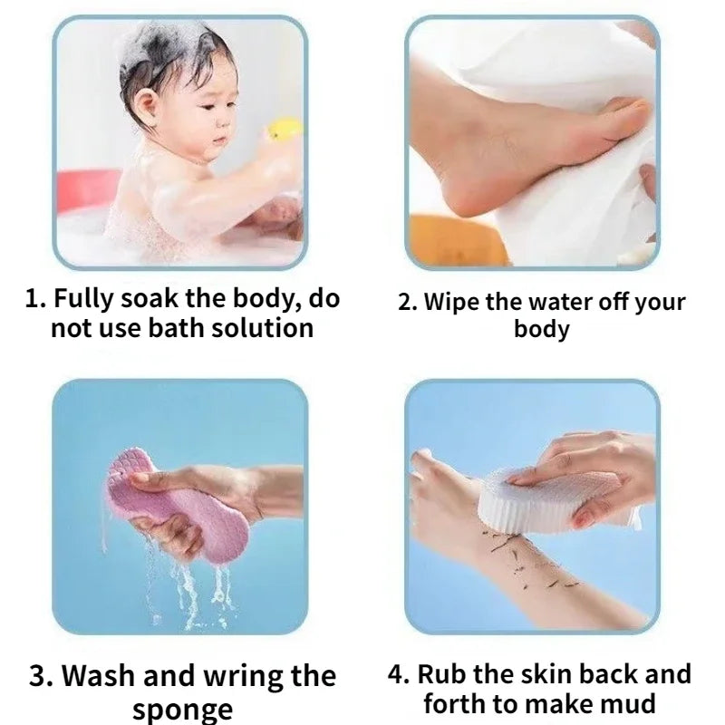 3D Body Exfoliating Bath Sponge Brush - Painless Shower Scrubber