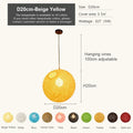Nordic Rattan Weaving Spherical Pendant Light LED Chandelier for Living Room Loft