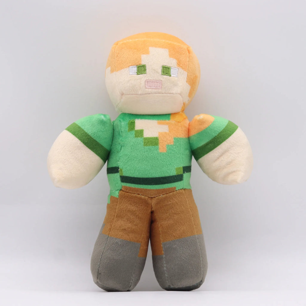 Pixel World Creeper Zombie Plush Toy - Collectible Game Character Doll for Home Decor