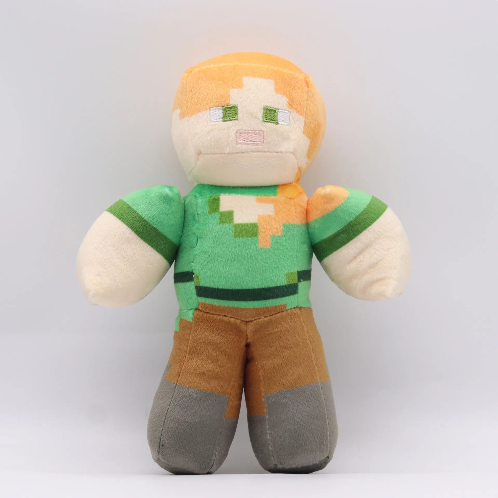 Pixel World Creeper Zombie Plush Toy - Collectible Game Character Doll for Home Decor
