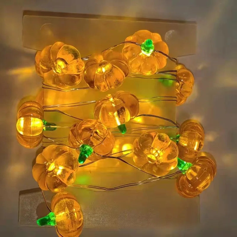 Pumpkin LED String Lights 1M 10 Bulbs Halloween Party Decor for Home & Garden