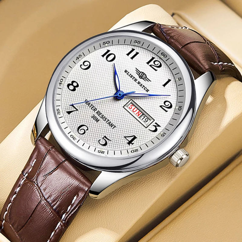 Men's Retro Business Watch Waterproof Steel Band Quartz Timepiece