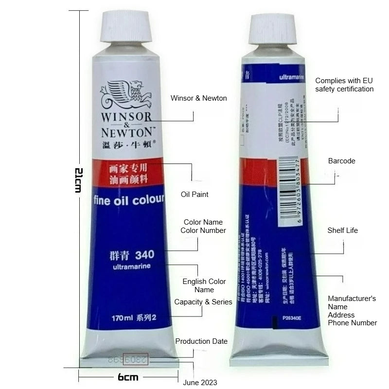 Oil Paint 170ml Tube for Artists & Students - Strong Tinting, Lightfast, Large Size