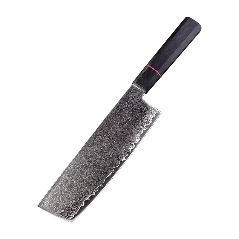 Damascus Steel Chef Knife Set - Professional VG10 Japanese Kitchen Knives for Food Preparation