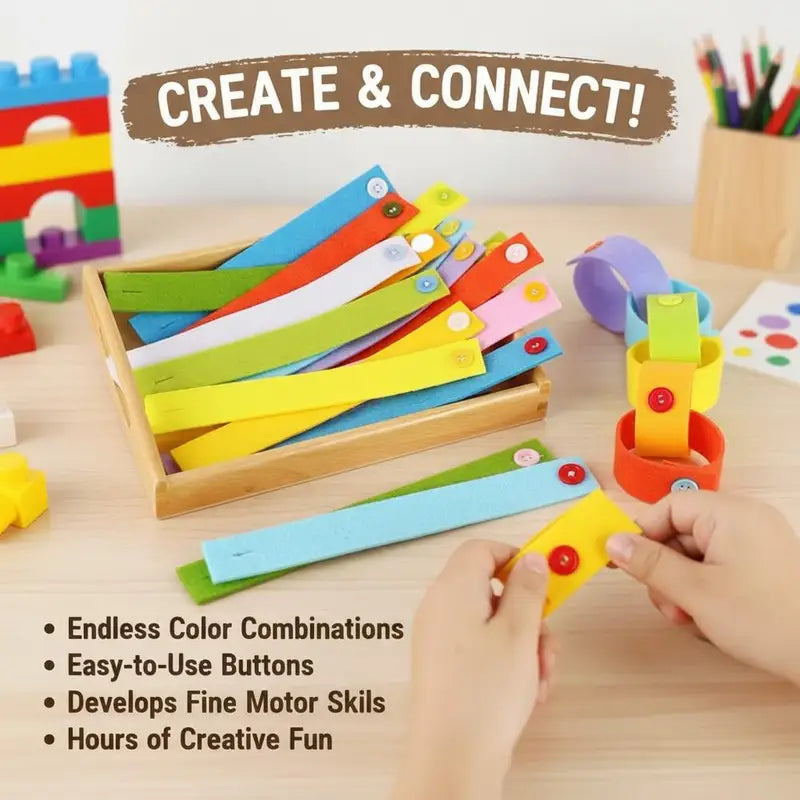 Montessori Felt Button Toy Set for Fine Motor Skill Development & Dress Practice