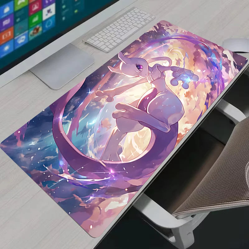 Oversized Gaming Mousepad XXL - Anime Pokémon Eevee & Mewtwo Desk Mat