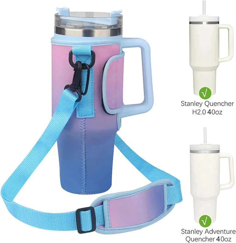 Water Bottle Carrier Bag with Adjustable Shoulder Strap for Large Capacity Tumbler