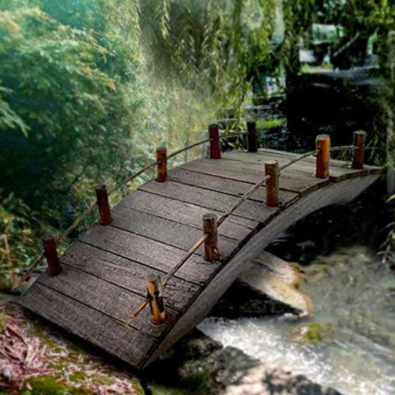 Mini Wooden Arch Bridge for 1/12 Dollhouse - Fairy Garden Miniature Accessory