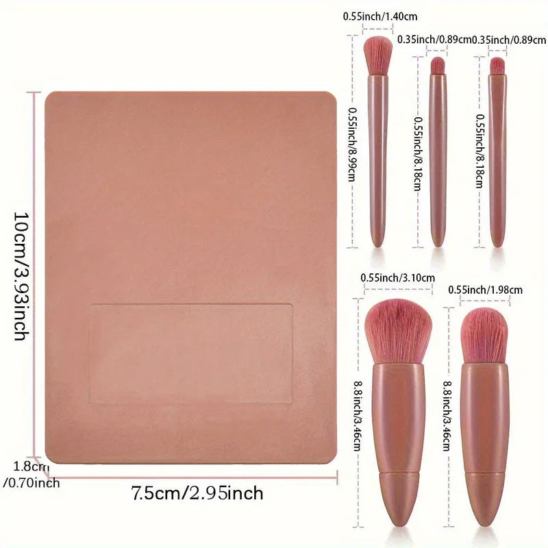 Multi-Functional Eye Makeup Brush Set with Mirror and Storage Box - Soft Hair Cosmetic Tools