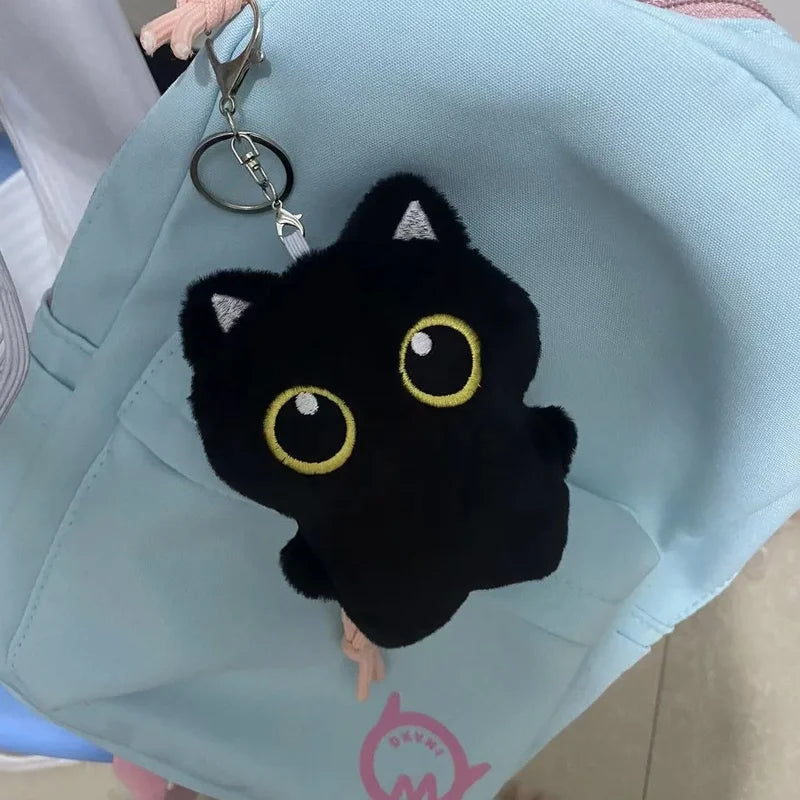 10cm Cute Black Cat Plush Toy Doll Small Pendant Stuffed Animal for Kids Gift