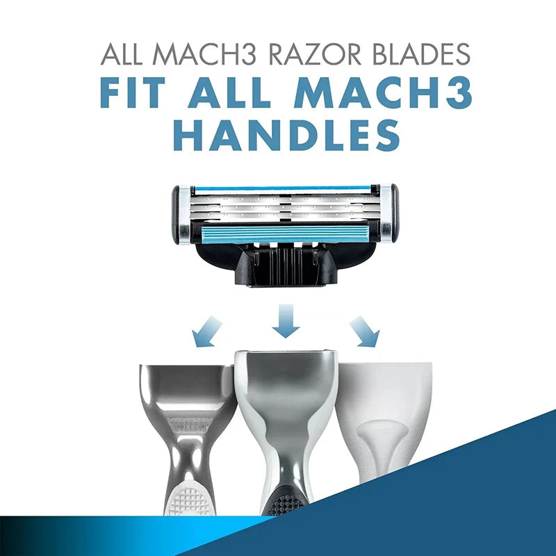 Men's Razor Blade Refills for Shaving - 3-Layer Lubrication, Fast Cutting