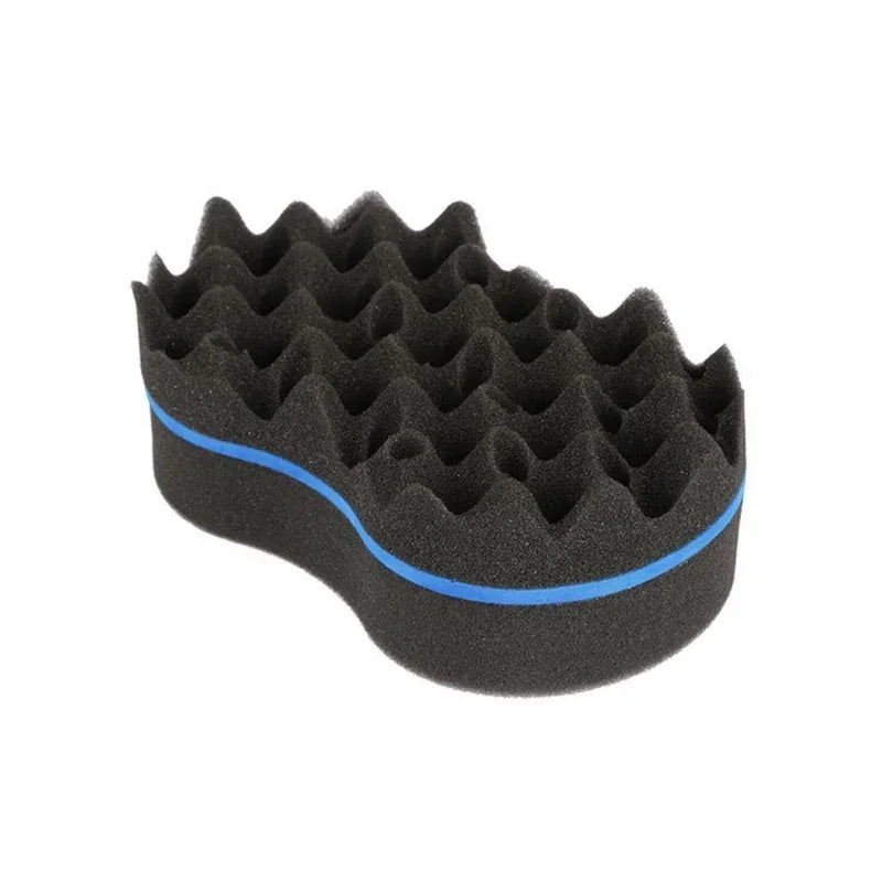 Double Sided Curly Hair Styling Sponge Brush for Waves and Twists