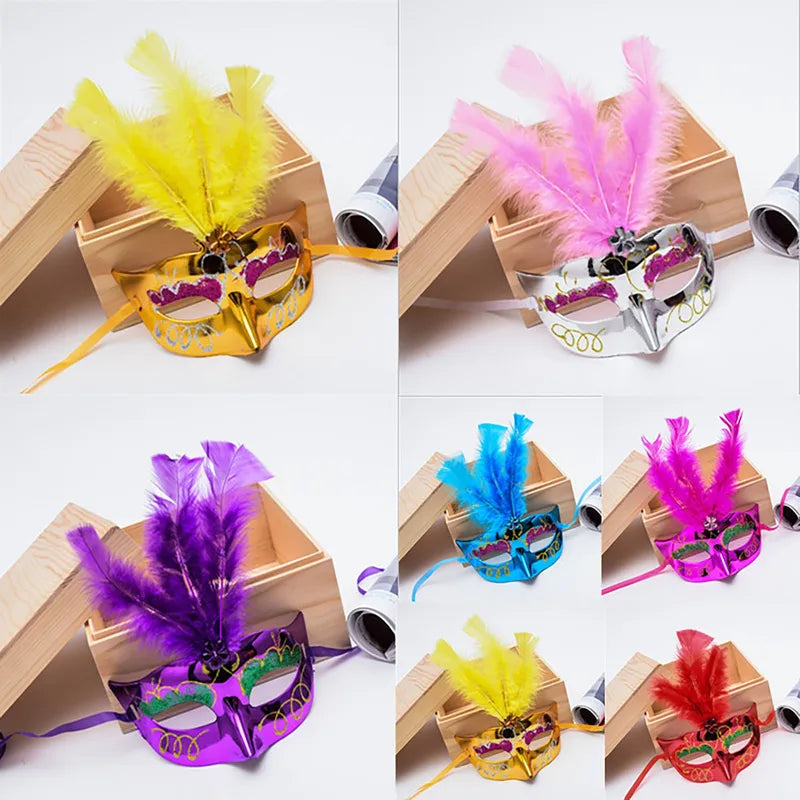 Feather LED Glowing Mask for Masquerade Carnival Halloween Party Costume