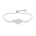 Lucky Symbol Zircon Silver Bracelet for Women - Romantic Valentine's Day Gift