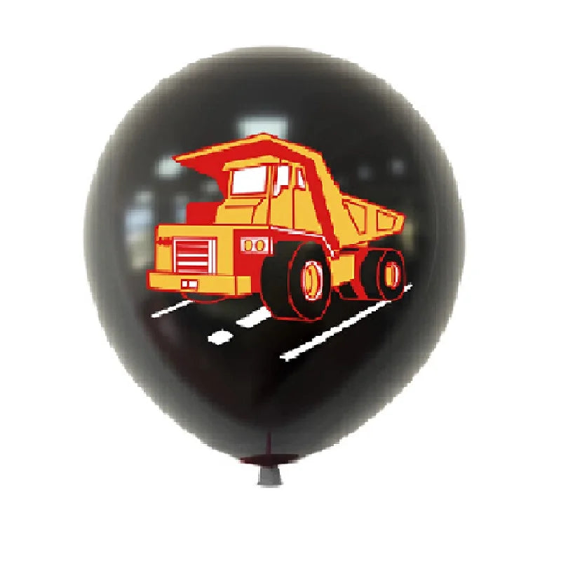 10pcs Construction Vehicle Theme Latex Balloons for Birthday Party Decoration